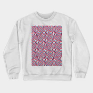 Geometric Labyrinth Red And Blue Crewneck Sweatshirt